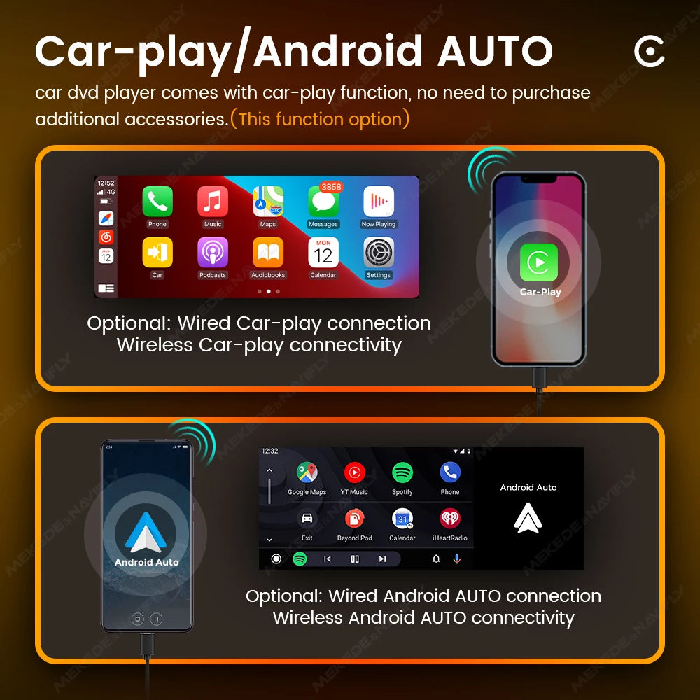 Lecteur multimédia universel à écran tactile HD CarPlay