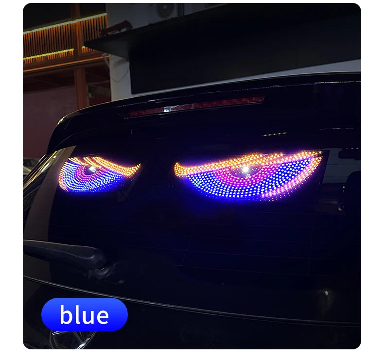 Animation LED Cool pour Pare-brise – Yeux de Démon Clignotants Avant et Arrière