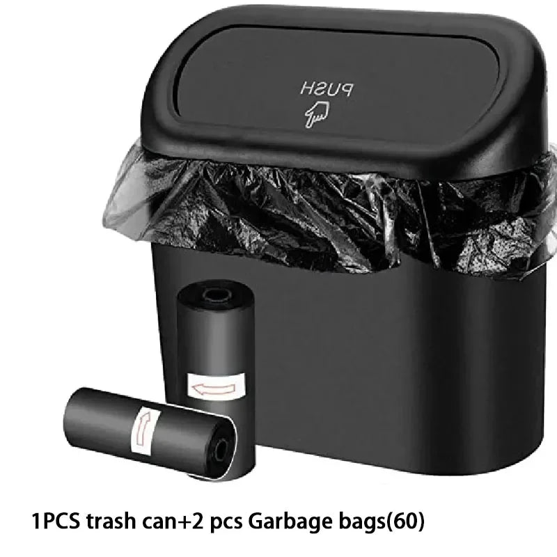 Lot 3 Poubelles Auto avec Couvercle + 300 Sacs Poubelle Étanches