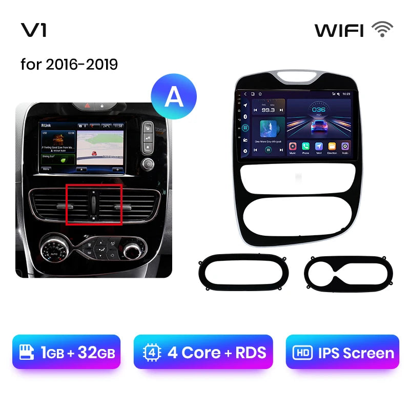 Autoradio Junsun CarPlay Android Auto pour Renault Clio 4/ZOE (2012–2017)