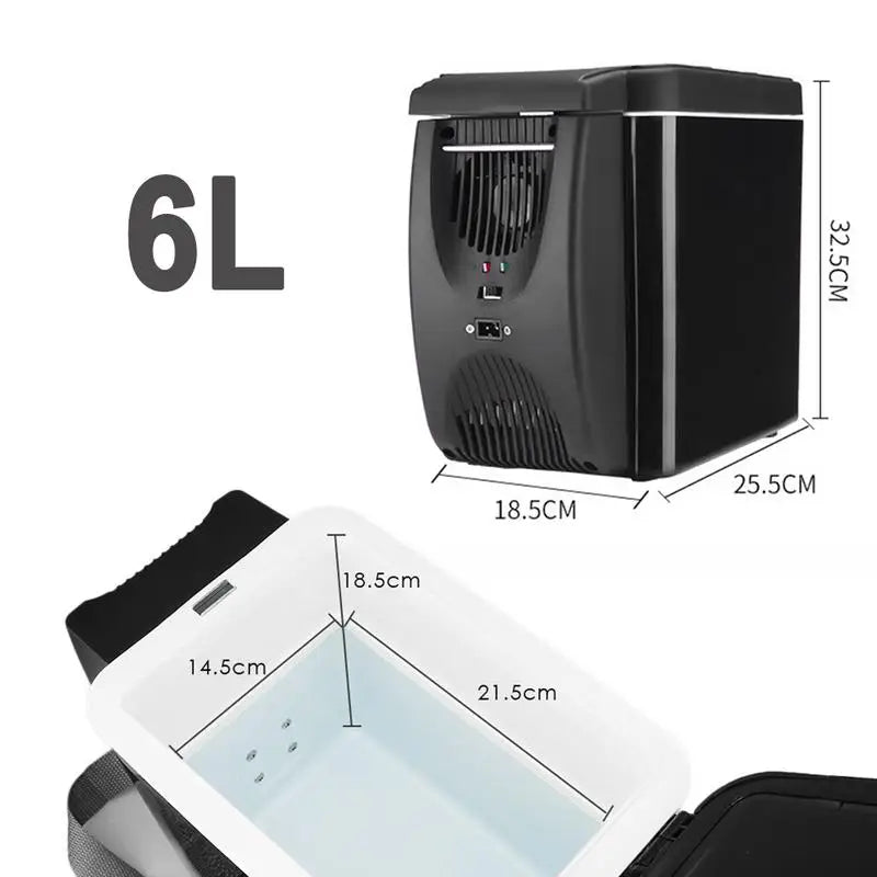 Réfrigérateur Auto 6L 12V – Mini Glacière Chauffante & Réfrigérante Portable