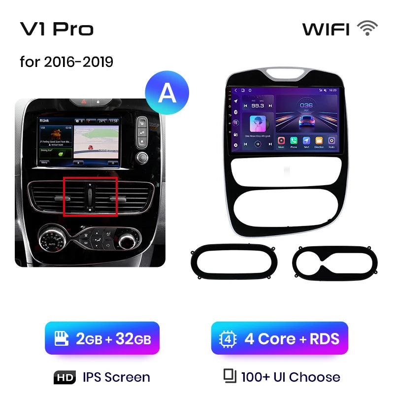 Autoradio Junsun CarPlay Android Auto pour Renault Clio 4/ZOE (2012–2017)