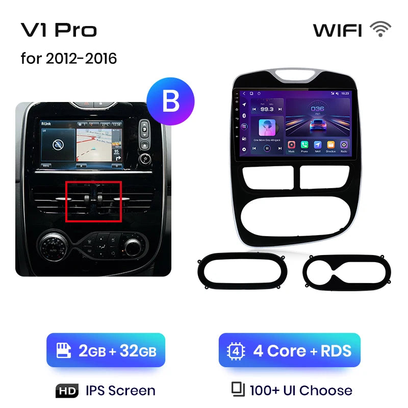 Autoradio Junsun CarPlay Android Auto pour Renault Clio 4/ZOE (2012–2017)