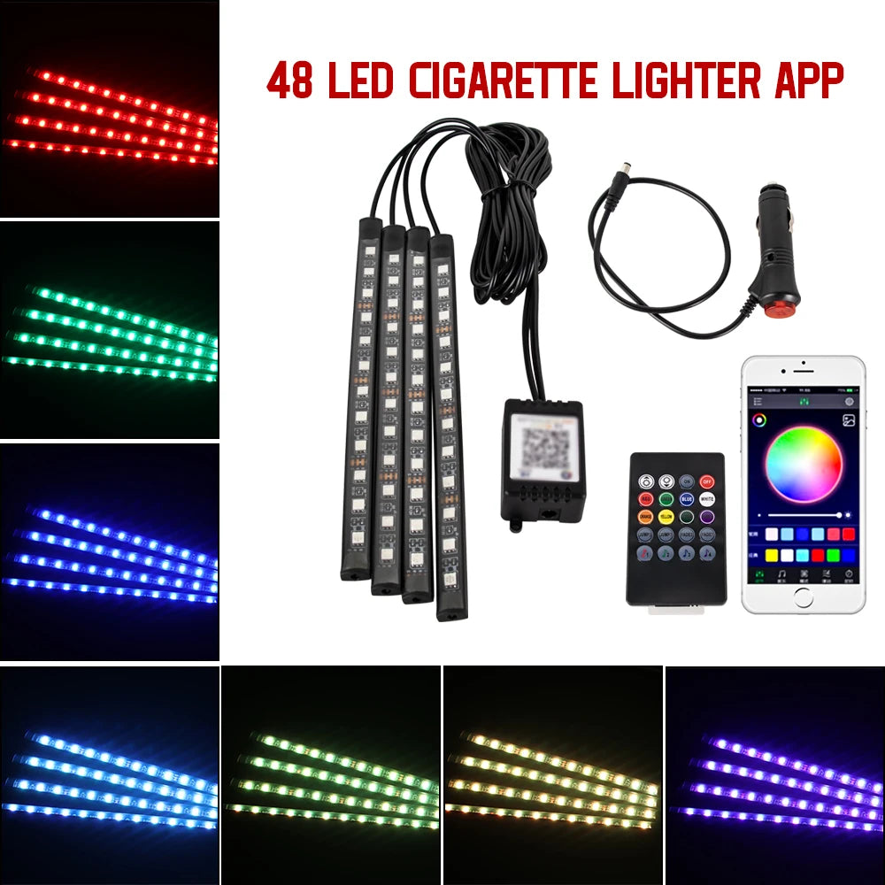 Lumières d’Ambiance LED Intérieures RGB – 36/48/72 LEDs, USB, Télécommande, Musique APP