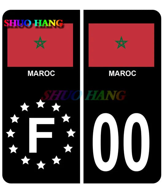 Autocollants Drapeaux Pays pour Plaques d’Immatriculation