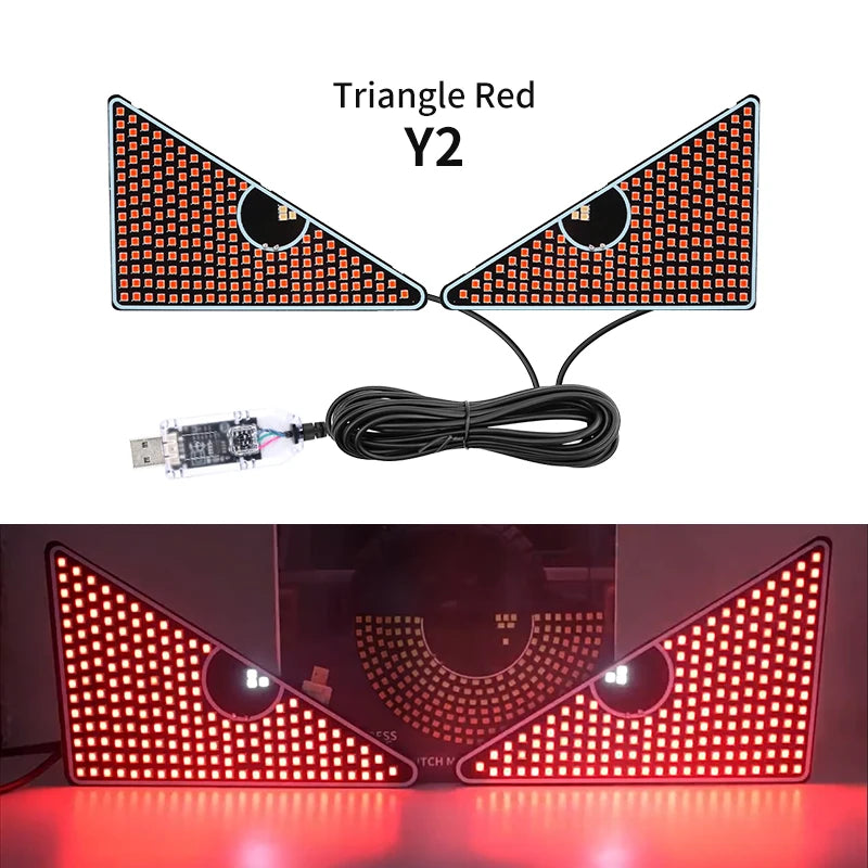 Animation LED Cool pour Pare-brise – Yeux de Démon Clignotants Avant et Arrière