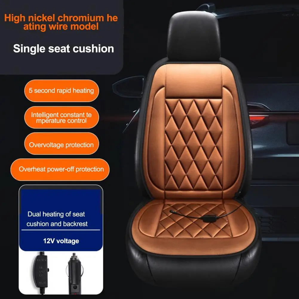 Coussin Chauffant Auto 12V – 2 Niveaux de Température avec Texture Losanges