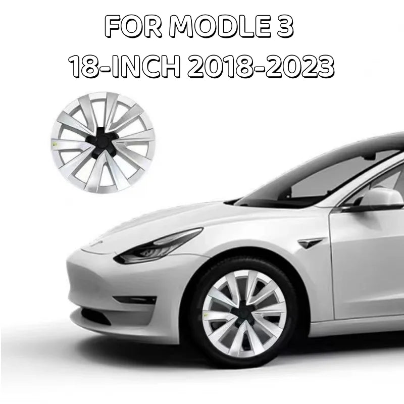 Lot de 4 enjoliveurs de roue de rechange pour Tesla Model 3 18 pouces