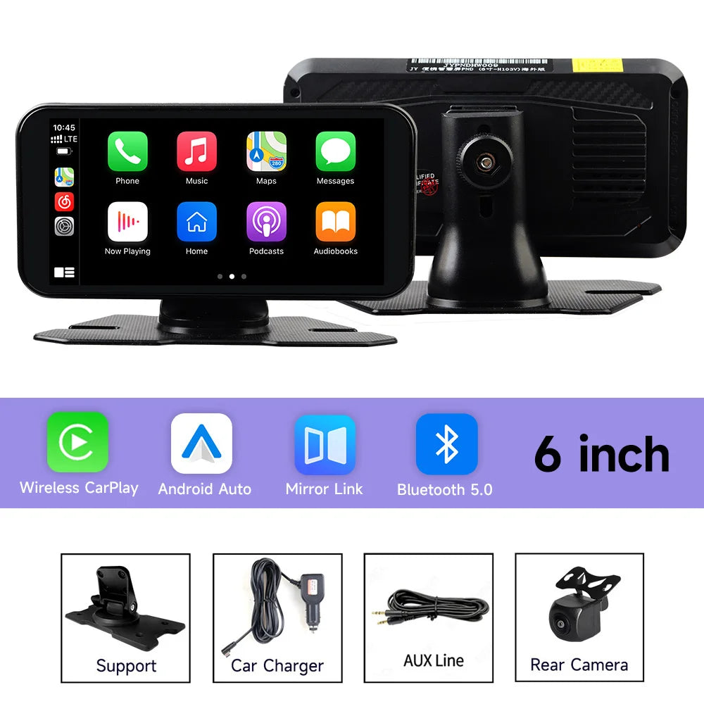 Autoradio Écran 6" GPS – CarPlay Sans Fil & Android Auto Universel