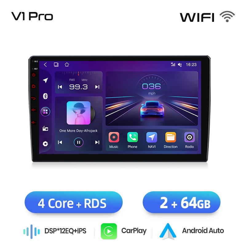 Autoradio Junsun AI CarPlay Sans Fil Android 14 pour Peugeot 2008/208 (2012–2018)