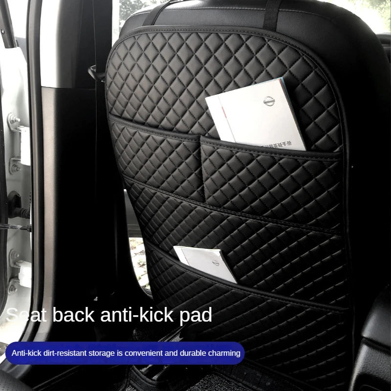 Protège-Dos de Siège Auto en Cuir – Antichoc avec Poche Organisateur, Étanche
