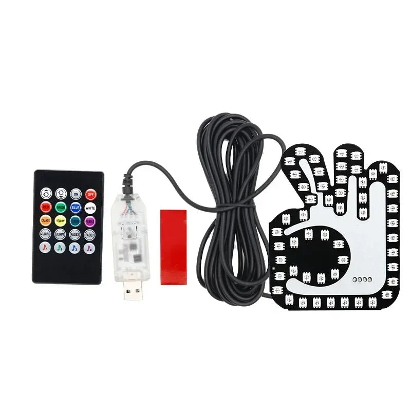 Finger Light For Car Gesture LED Car Middle Finger Back Window Car Sign LED Hand for Car
