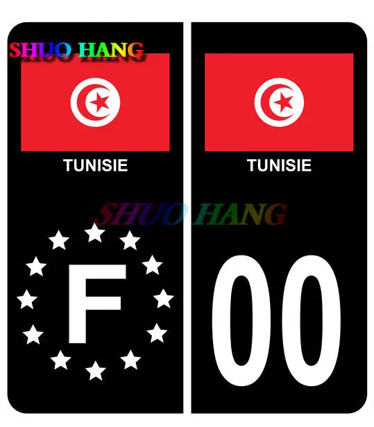 Autocollants Drapeaux Pays pour Plaques d’Immatriculation