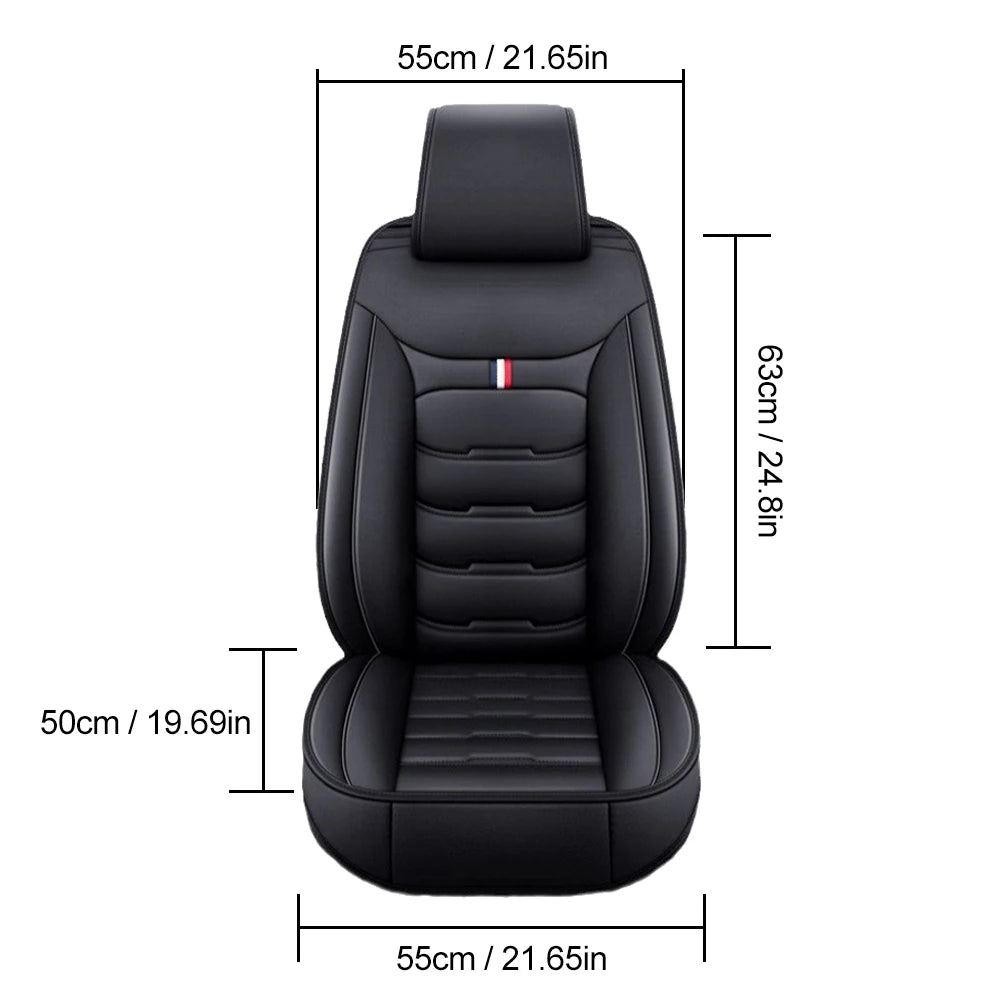 Housse Siège Auto Universelle en Cuir PU – Compatible Airbags Avant & Arrière