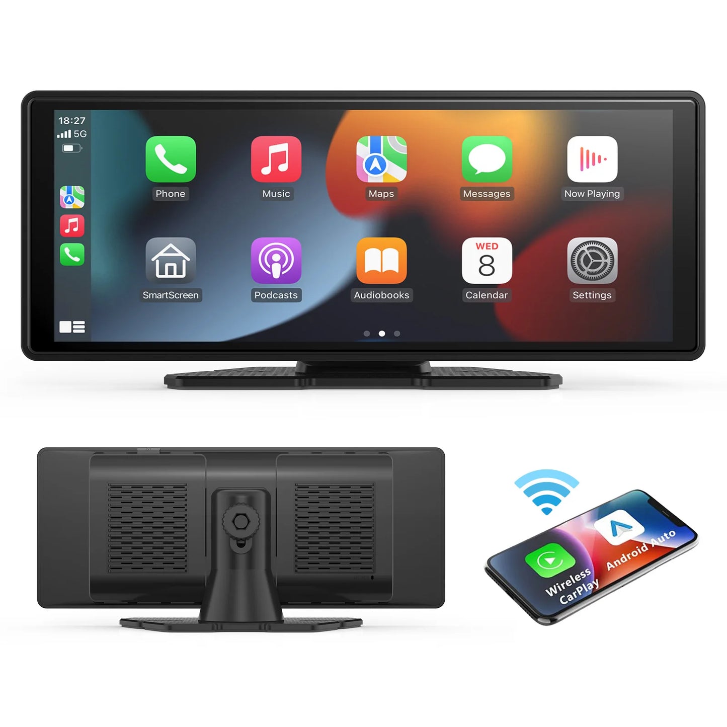 Écran CarPlay Sans Fil Universel – Compatible Android Auto & Tactile