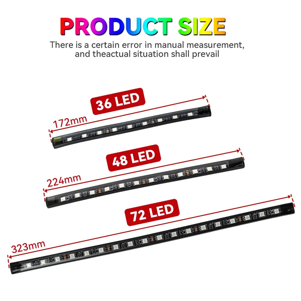 Lumières d’Ambiance LED Intérieures RGB – 36/48/72 LEDs, USB, Télécommande, Musique APP