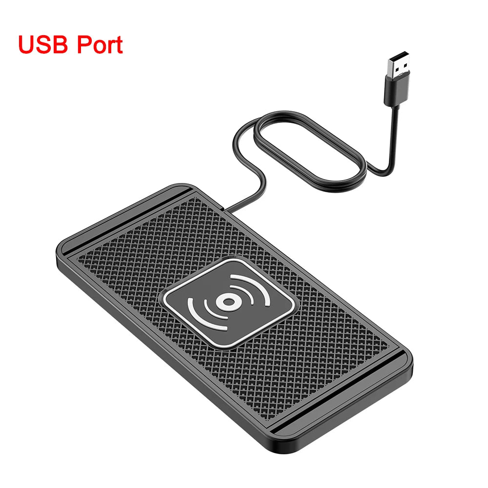 Chargeur Sans Fil Auto Rapide – Compatible iPhone & Samsung avec Support Silicone