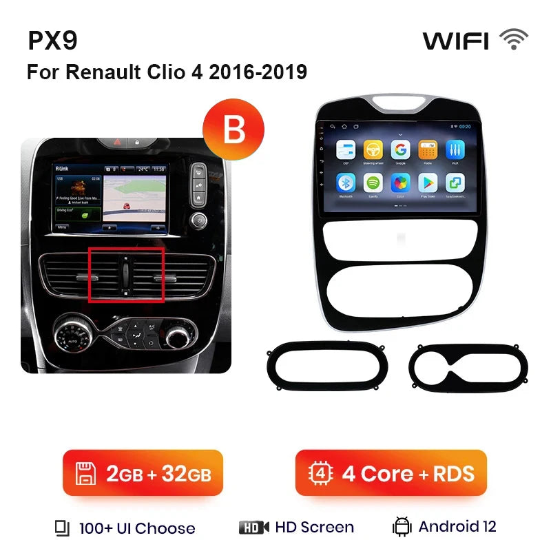 Autoradio AWESAFE Sans Fil CarPlay/Android Auto pour Renault Clio 4 (2012–2016)