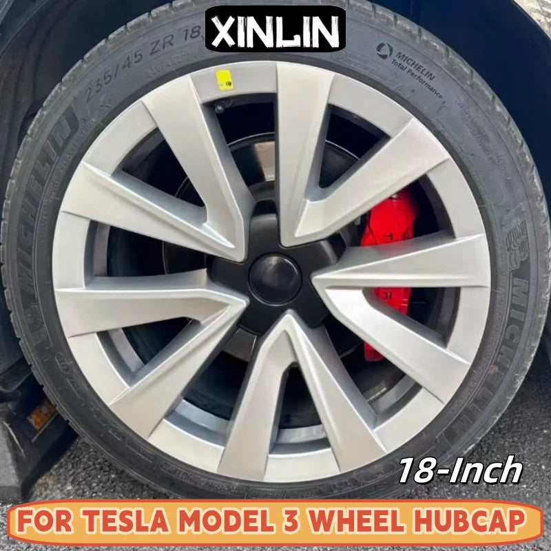 Lot de 4 enjoliveurs de roue de rechange pour Tesla Model 3 18 pouces