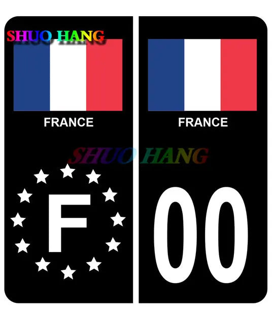 Autocollants Drapeaux Pays pour Plaques d’Immatriculation