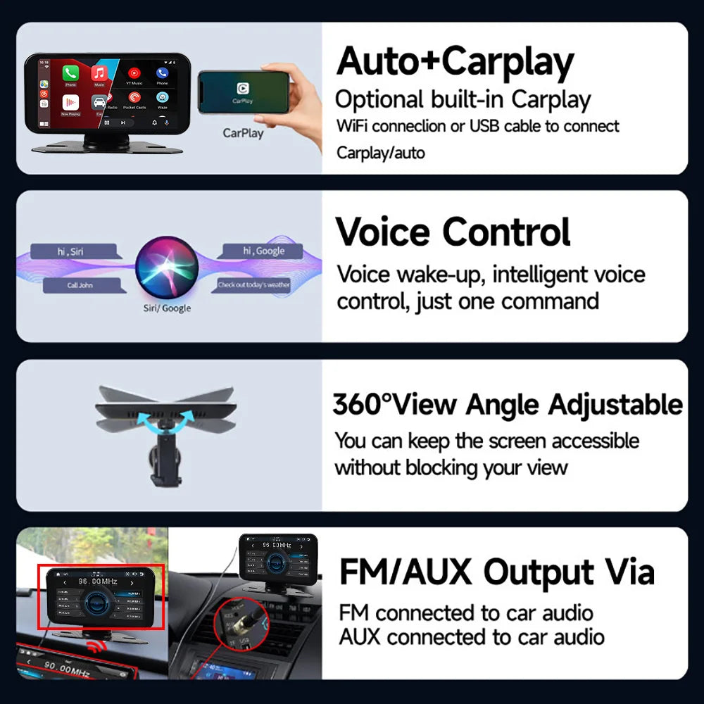 Autoradio Écran 6" GPS – CarPlay Sans Fil & Android Auto Universel