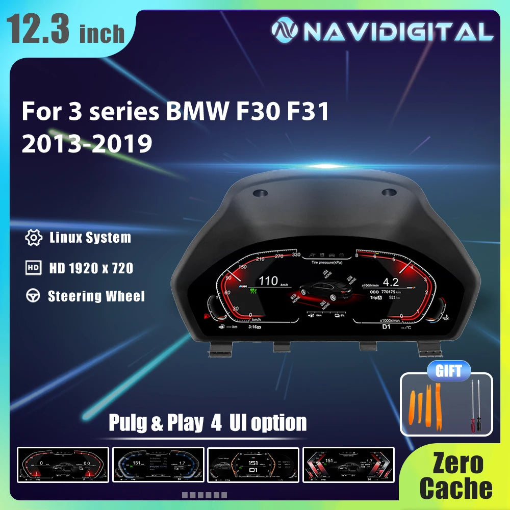 Écran LCD 12,3" 1920x720 pour BMW Séries 3 & 4 – Tableau de Bord Virtuel