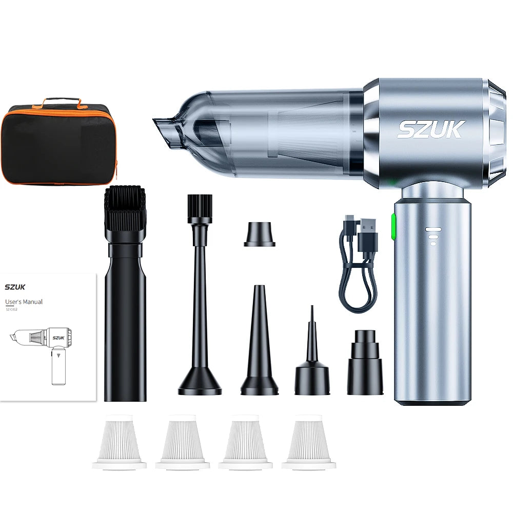 Aspirateur Portable Sans Fil SZUK 180 000 Pa – Puissant pour Auto & Maison
