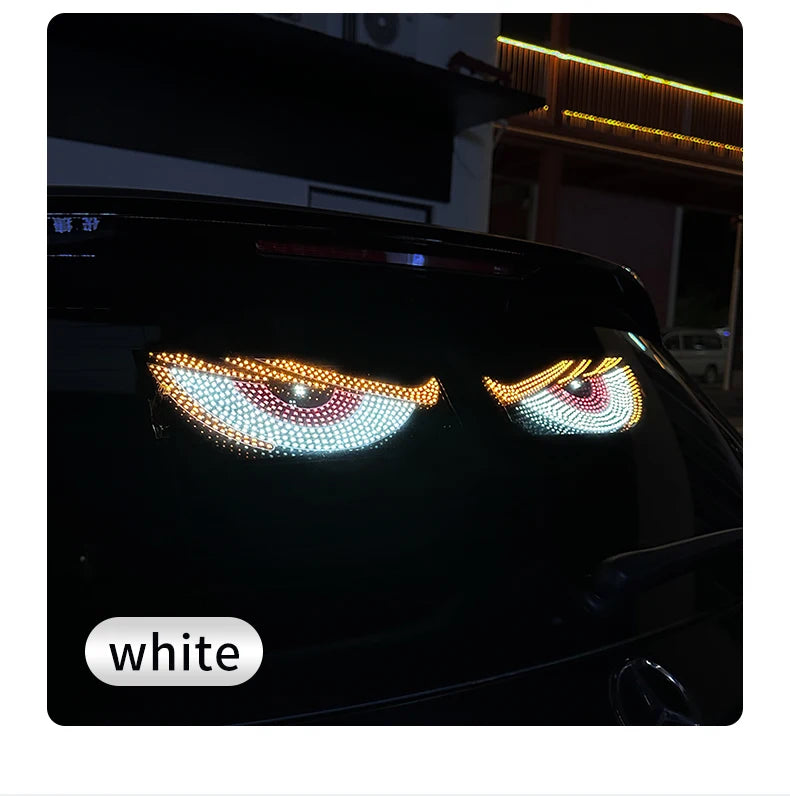 Animation LED Cool pour Pare-brise – Yeux de Démon Clignotants Avant et Arrière