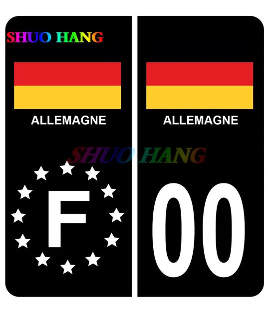 Autocollants Drapeaux Pays pour Plaques d’Immatriculation