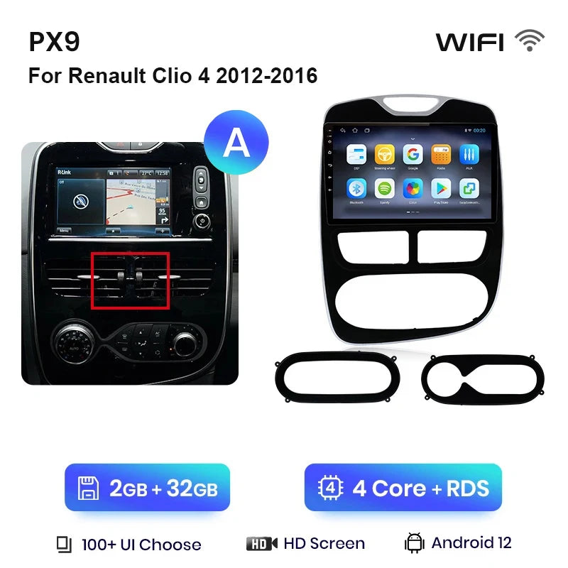 Autoradio AWESAFE Sans Fil CarPlay/Android Auto pour Renault Clio 4 (2012–2016)