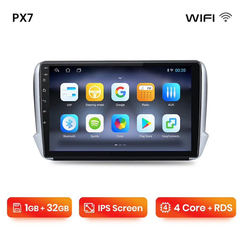 Autoradio Sans Fil CarPlay/Android Auto pour Peugeot 2008/208 (2012–2018)