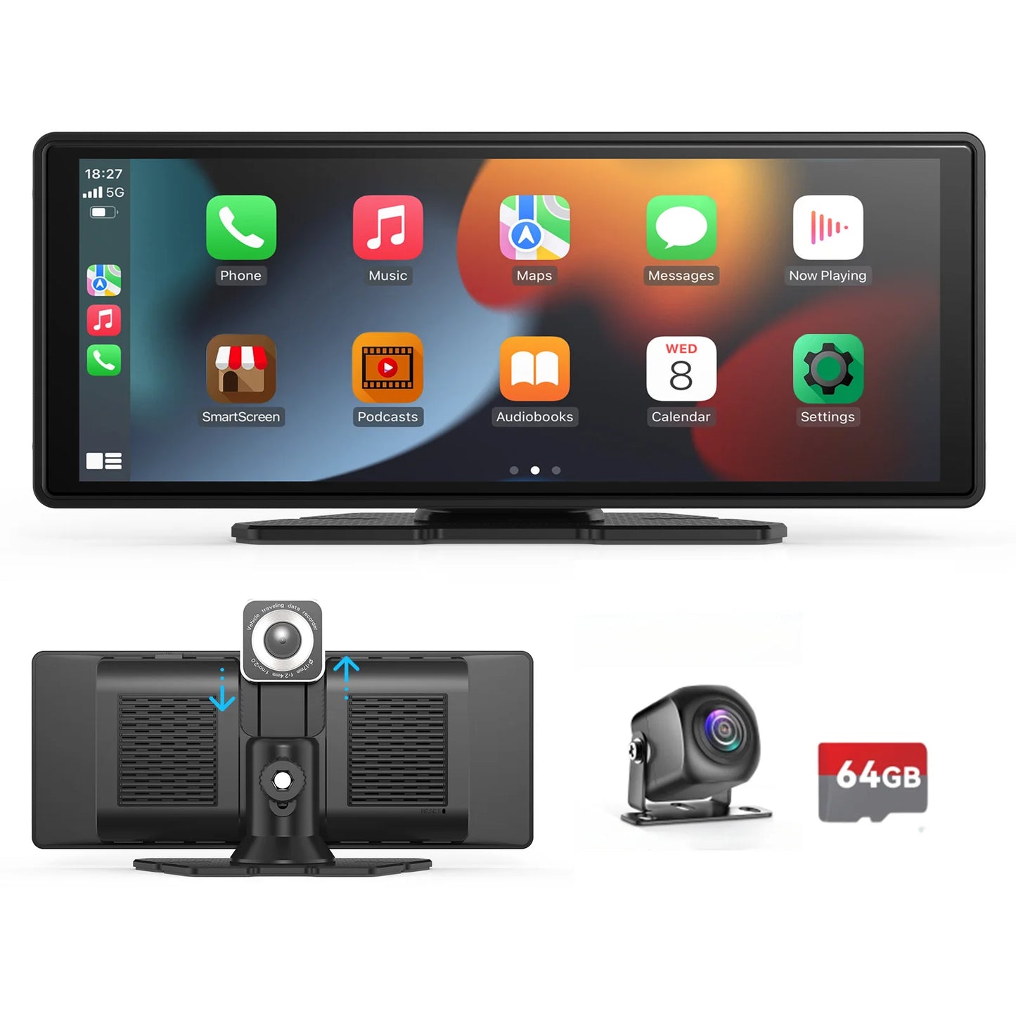 Écran CarPlay Sans Fil Universel – Compatible Android Auto & Tactile