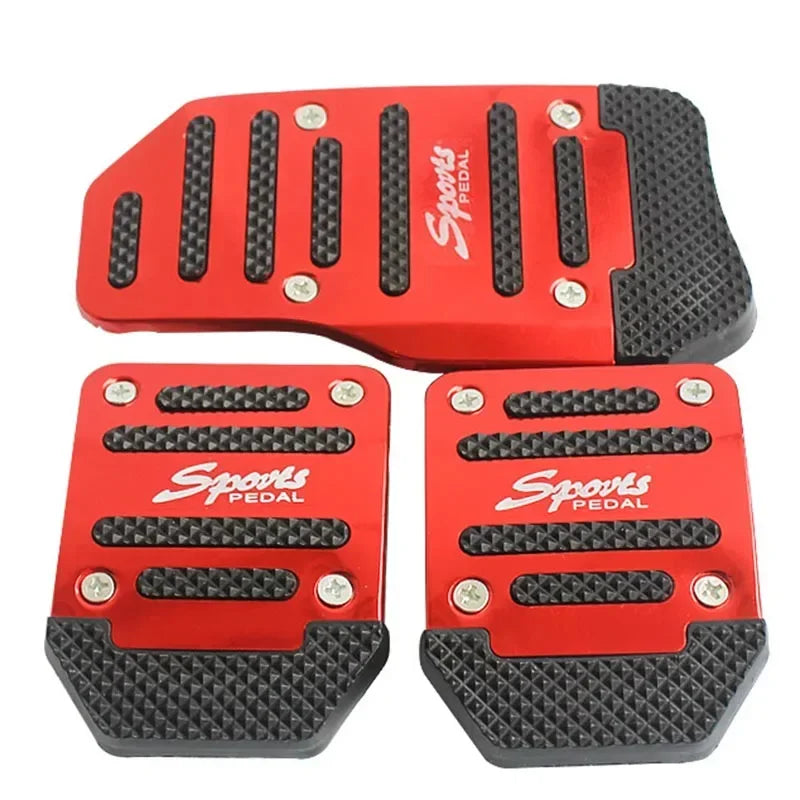 Lot 3 Caches Pédales Antidérapants Universels – Aluminium Racing