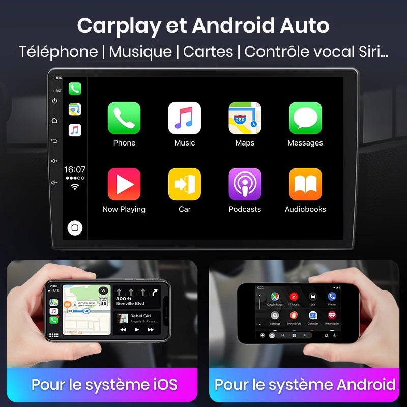 Autoradio AWESAFE Android pour Peugeot 107 / Citroën C1 / Toyota Aygo (2005–2014) – CarPlay Sans Fil & GPS