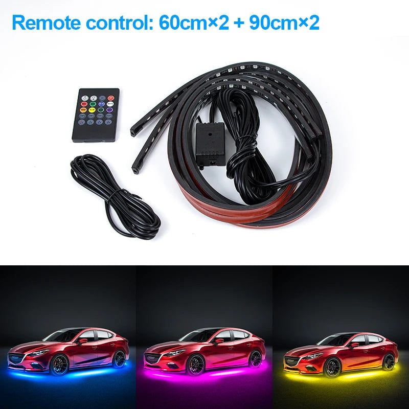 Kit Bande LED Néon Sous Carrosserie – 8 Couleurs d’Ambiance