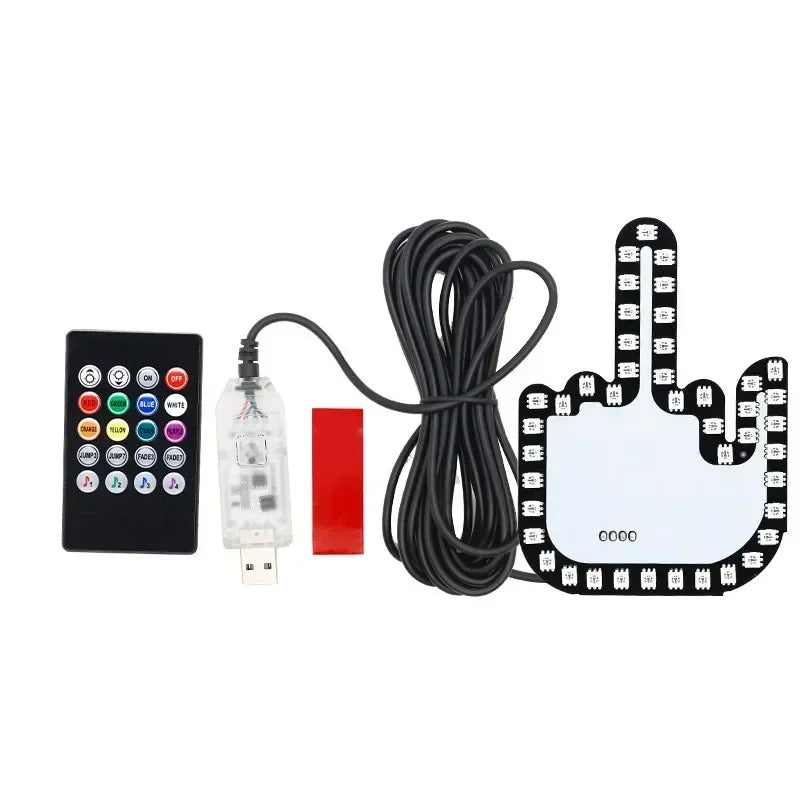 Finger Light For Car Gesture LED Car Middle Finger Back Window Car Sign LED Hand for Car