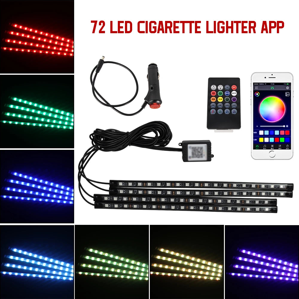 Lumières d’Ambiance LED Intérieures RGB – 36/48/72 LEDs, USB, Télécommande, Musique APP