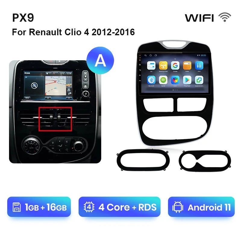 Autoradio AWESAFE Sans Fil CarPlay/Android Auto pour Renault Clio 4 (2012–2016)