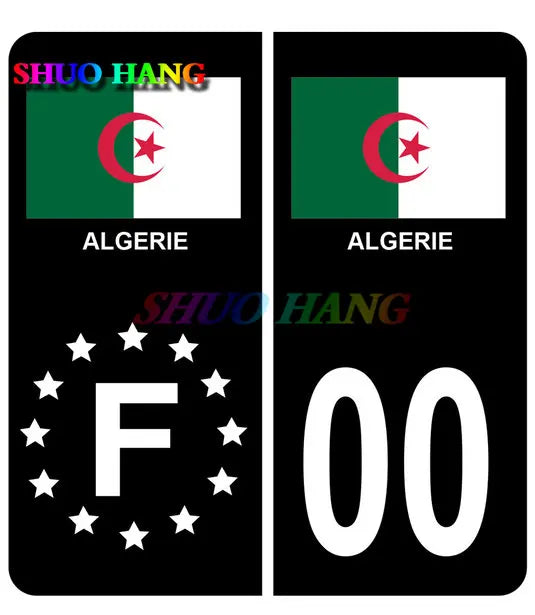 Autocollants Drapeaux Pays pour Plaques d’Immatriculation