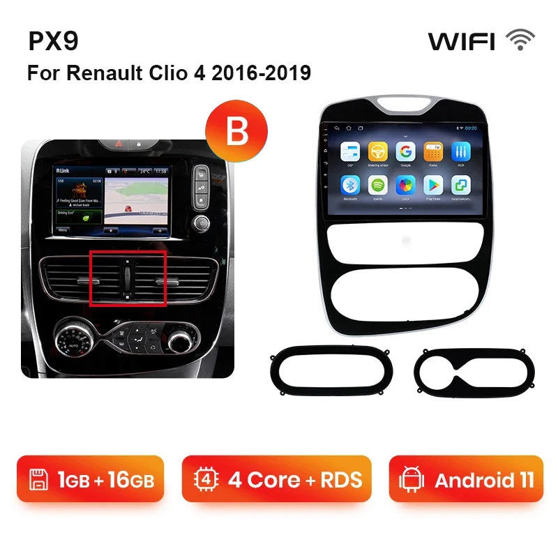 Autoradio AWESAFE Sans Fil CarPlay/Android Auto pour Renault Clio 4 (2012–2016)