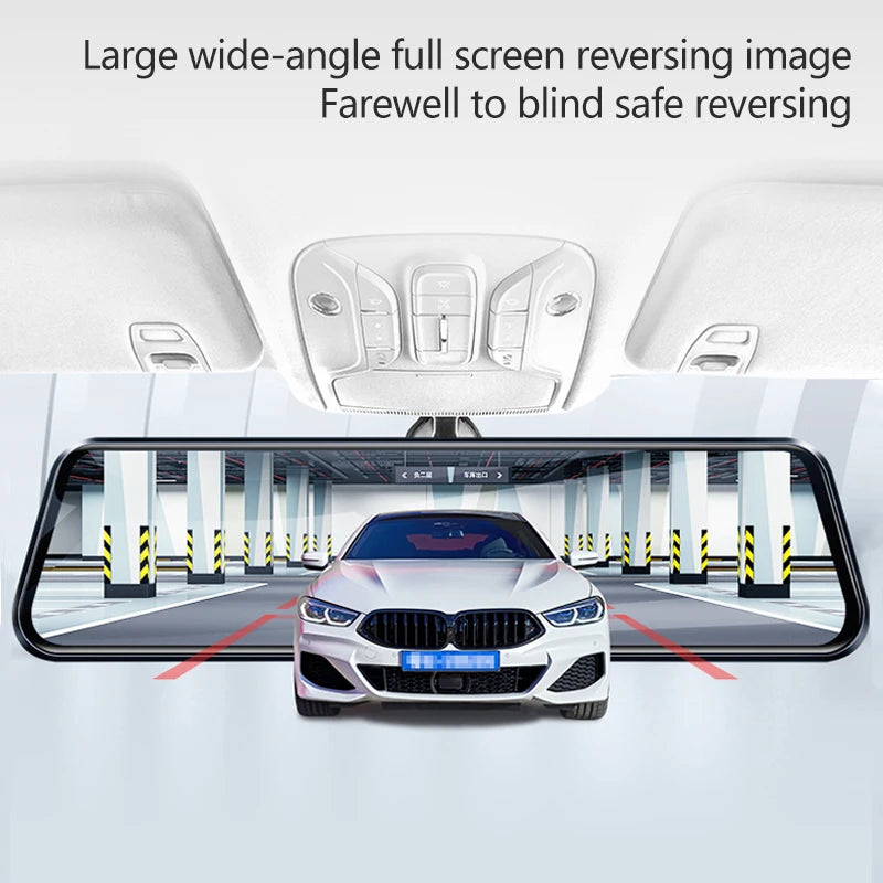 Caméra rétroviseur 10 pouces pour voiture, écran tactile, enregistreur vidéo