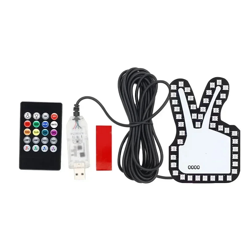 Finger Light For Car Gesture LED Car Middle Finger Back Window Car Sign LED Hand for Car