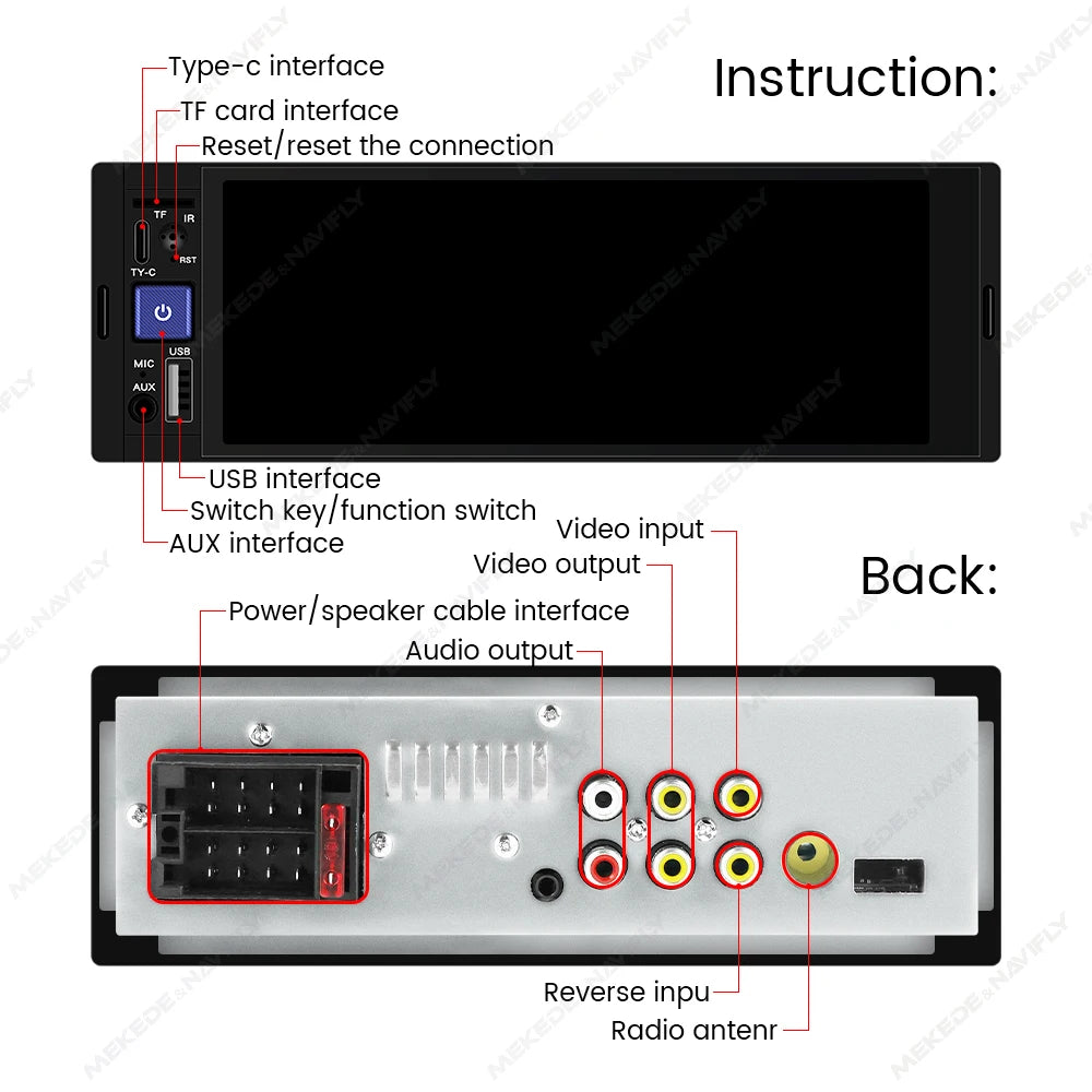 Lecteur multimédia universel à écran tactile HD CarPlay