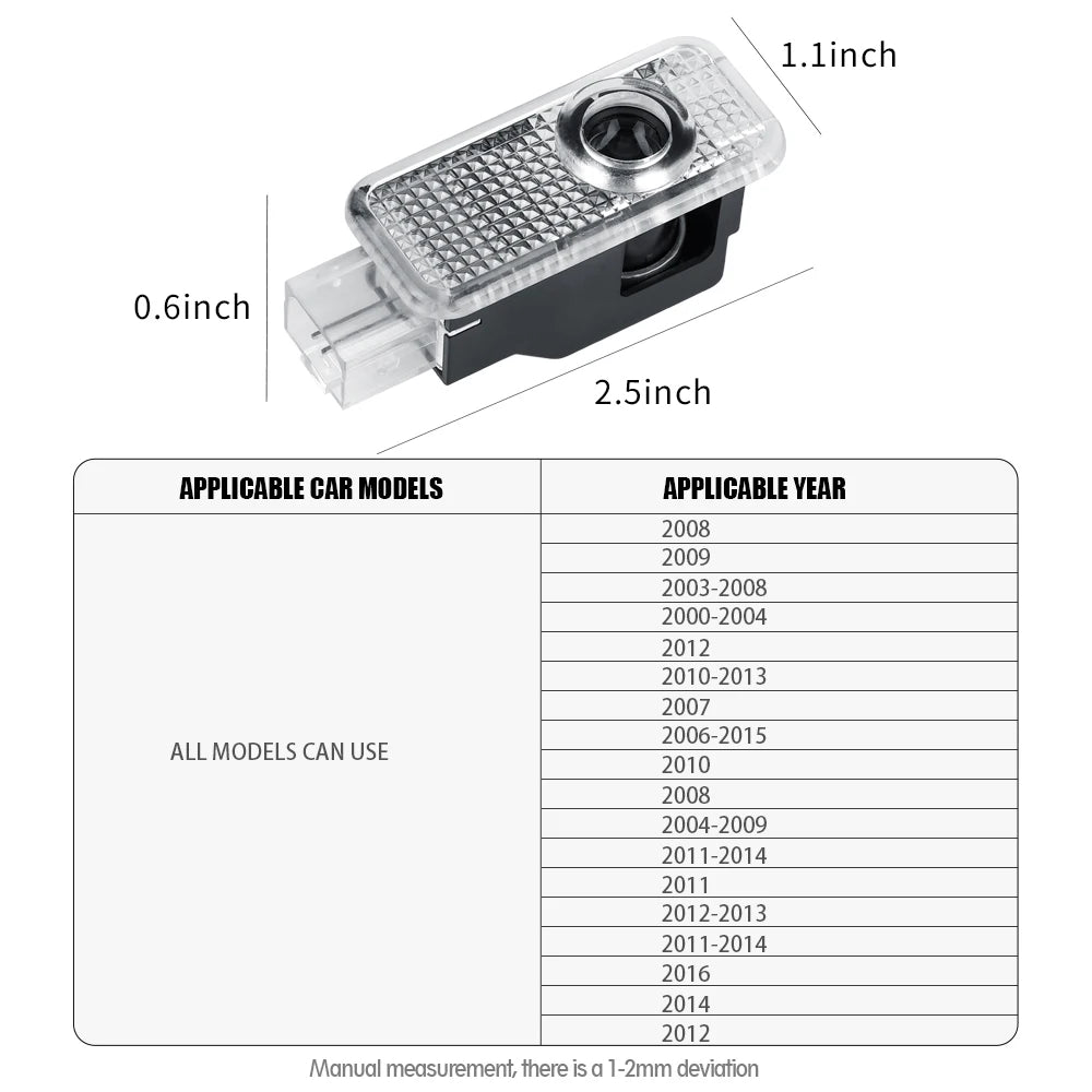 Projecteurs LED de Porte HD pour Audi A3, A4, A5, A6, Q3, Q5, Q7, S & RS