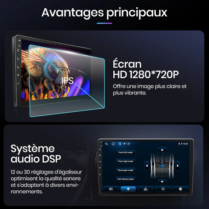 Autoradio AWESAFE Android pour Peugeot 107 / Citroën C1 / Toyota Aygo (2005–2014) – CarPlay Sans Fil & GPS