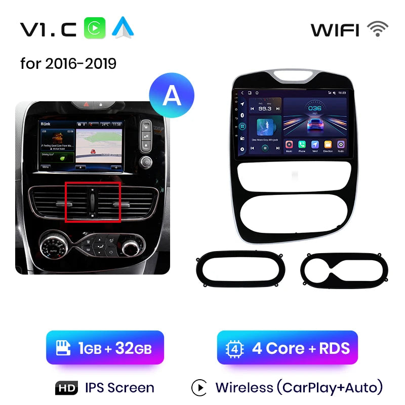 Autoradio Junsun CarPlay Android Auto pour Renault Clio 4/ZOE (2012–2017)