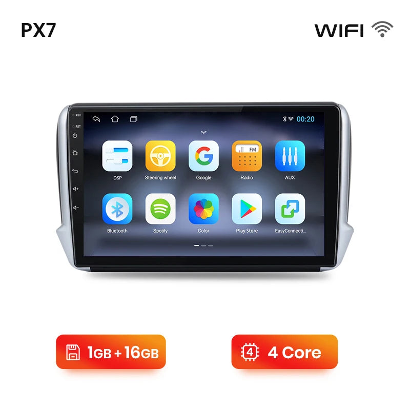 Autoradio Sans Fil CarPlay/Android Auto pour Peugeot 2008/208 (2012–2018)