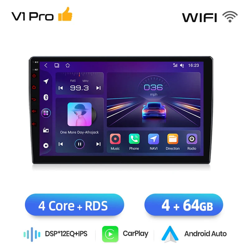 Autoradio Junsun AI CarPlay Sans Fil Android 14 pour Peugeot 2008/208 (2012–2018)