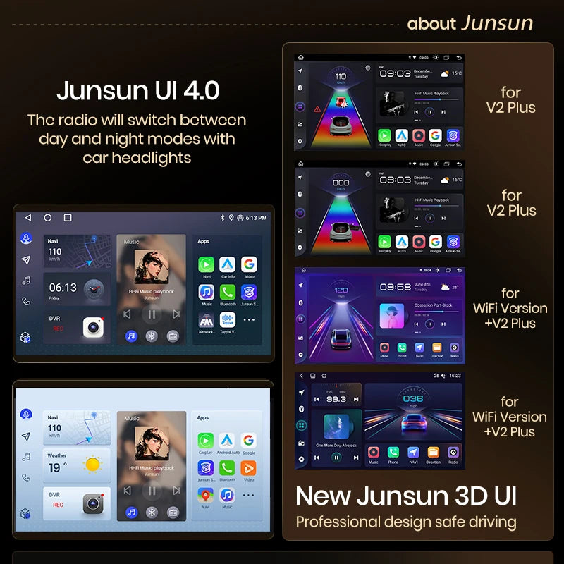 Autoradio Junsun CarPlay Android Auto pour Renault Clio 4/ZOE (2012–2017)