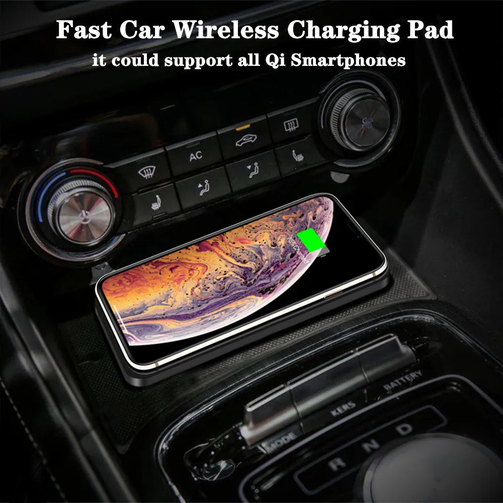 Chargeur Sans Fil Auto Rapide – Compatible iPhone & Samsung avec Support Silicone